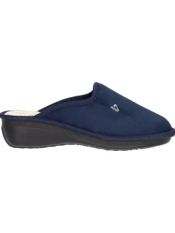 Ciabatta zeppa bassa Valleverde da donna blu