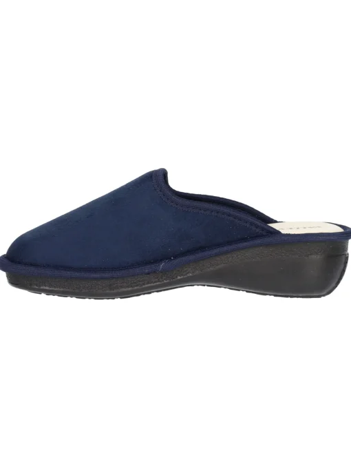 Ciabatta zeppa bassa Valleverde da donna blu