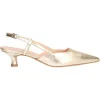 Decollete con tacco basso Liviana da donna platino metal
