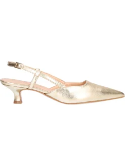 Decollete con tacco basso Liviana da donna platino metal
