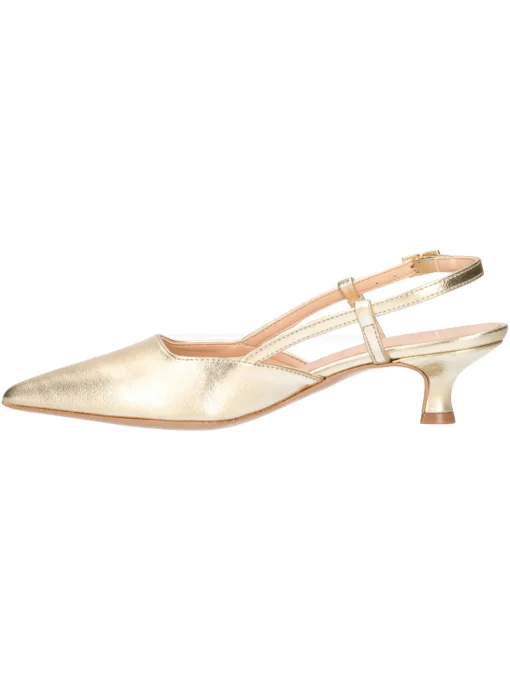 Decollete con tacco basso Liviana da donna platino metal