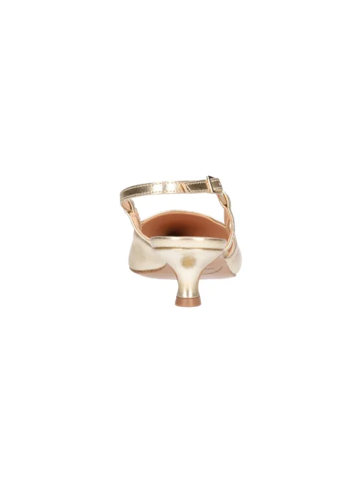 Decollete con tacco basso Liviana da donna platino metal