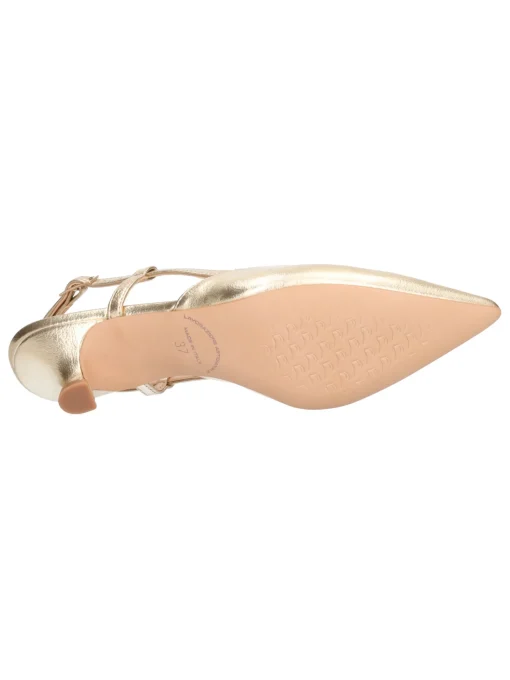 Decollete con tacco basso Liviana da donna platino metal