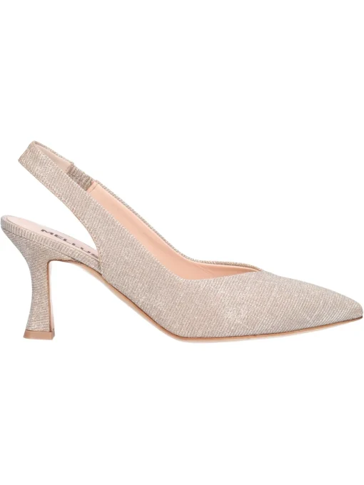 Decollete elegante tacco fino Melluso da donna platino glitter