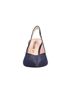 Decollete elegante tacco fino Melluso da donna blu glitter