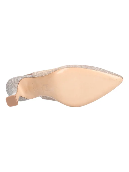Decollete elegante tacco fino Melluso da donna platino glitter