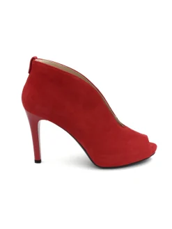Decollete open-toe Nero Giardini donna scamosciato rosso