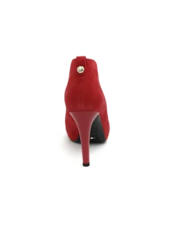 Decollete open-toe Nero Giardini donna scamosciato rosso