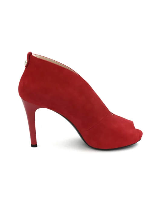 Decollete open-toe Nero Giardini donna scamosciato rosso