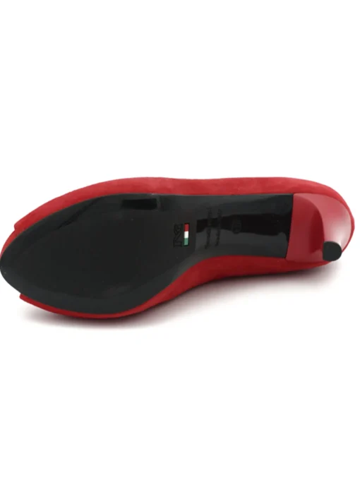 Decollete open-toe Nero Giardini donna scamosciato rosso