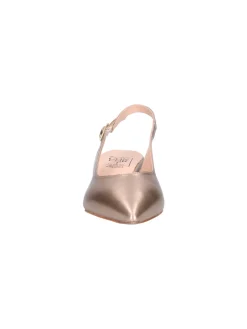 Decollete tacco basso Confort da donna laminato bronzo