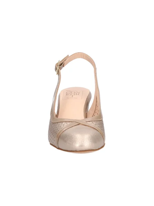 Decollete tacco largo Confort da donna beige