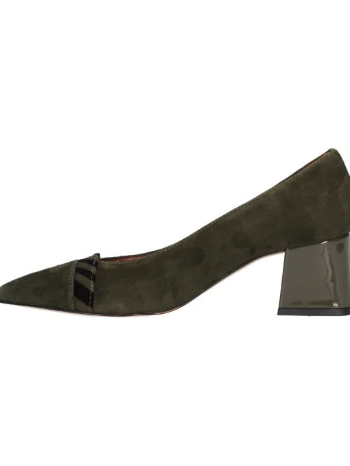Decollete tacco largo Linea Uno da donna verde