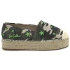 Espadrillas platform Gio Cellini da donna verde militare