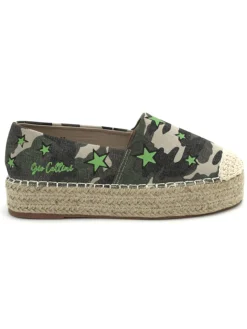 Espadrillas platform Gio Cellini da donna verde militare