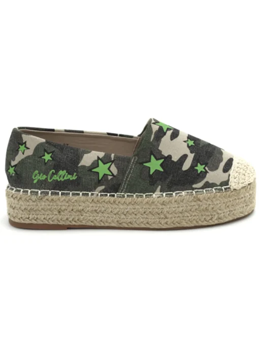 Espadrillas platform Gio Cellini da donna verde militare