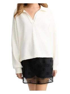 Felpa chiusa Liu Jo da donna bianco latte