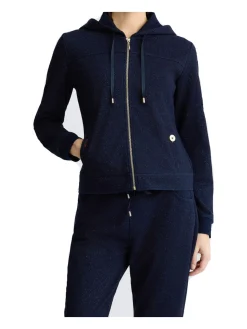 Felpa con zip Liu Jo da donna blu glitter