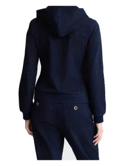 Felpa con zip Liu Jo da donna blu glitter