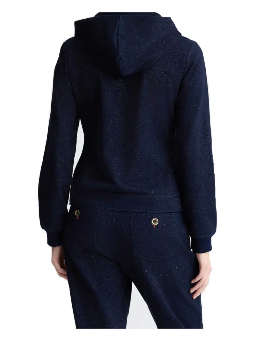 Felpa con zip Liu Jo da donna blu glitter