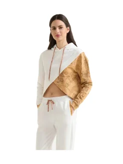 Felpa cropped Alviero Martini 1a Classe da donna avorio