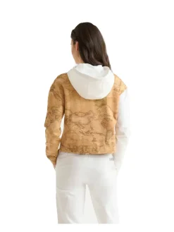 Felpa cropped Alviero Martini 1a Classe da donna avorio