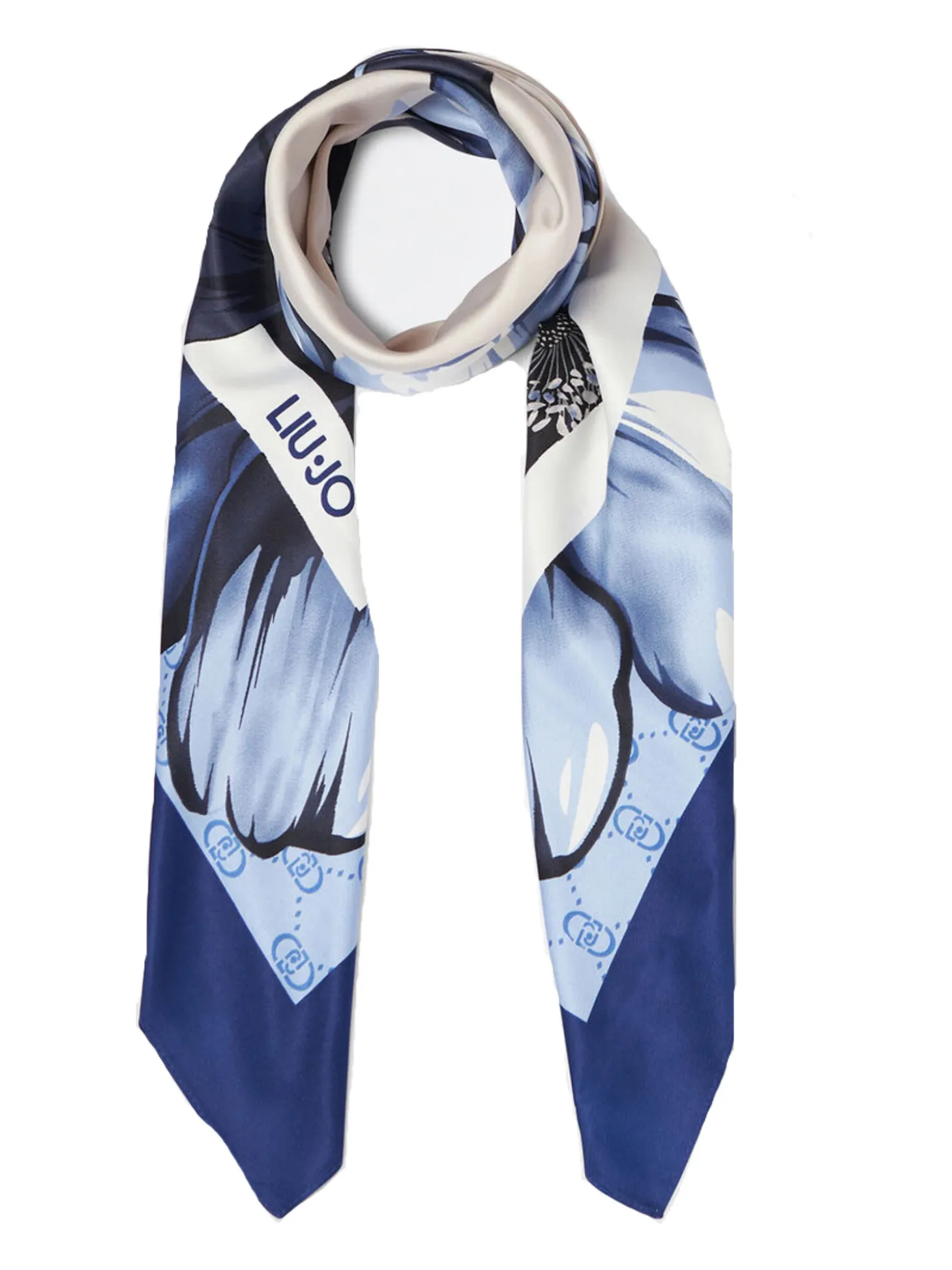 Foulard Liu Jo da donna blu con stampa floreale