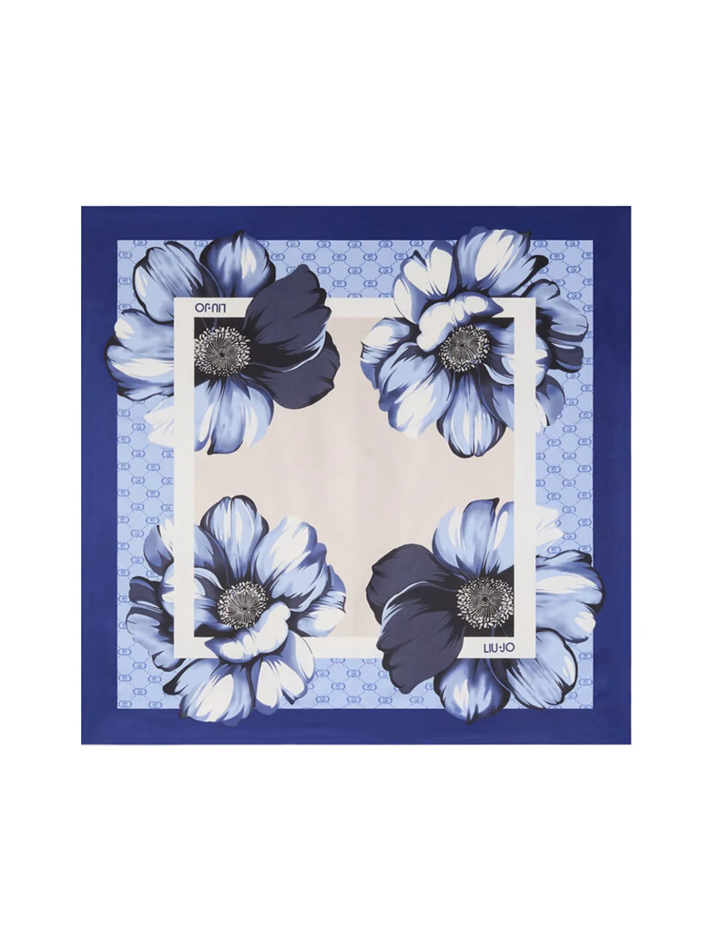 Foulard Liu Jo da donna blu con stampa floreale
