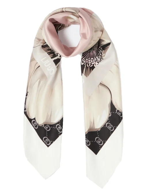 Foulard Liu Jo da donna nero con stampa floreale