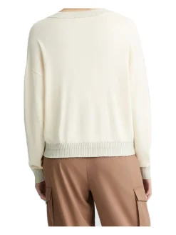 Maglia con scollo a V Liu Jo da donna avorio