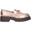 Mocassino con tacco basso Nero Giardini da donna bronzo metal