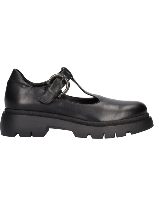 Mocassino con tacco basso Sinapsi da donna nero