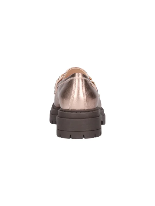 Mocassino con tacco basso Nero Giardini da donna bronzo metal