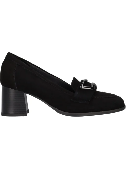 Mocassino con tacco largo Confort da donna nero