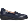 Mocassino con zeppa bassa Confort da donna blu