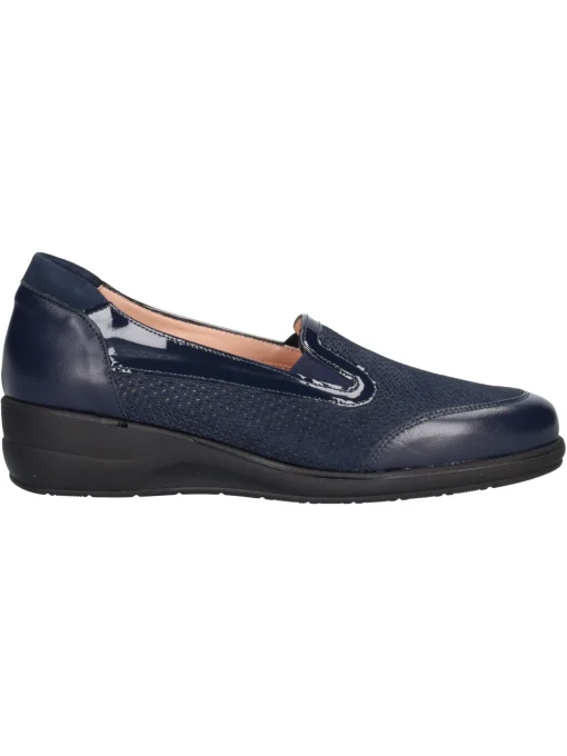 Mocassino con zeppa bassa Confort da donna blu