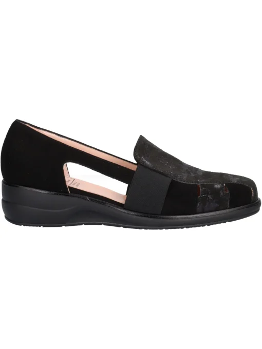 Mocassino con zeppa bassa Confort da donna nero