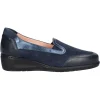 Mocassino con zeppa bassa Confort da donna blu