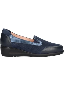 Mocassino con zeppa bassa Confort da donna blu