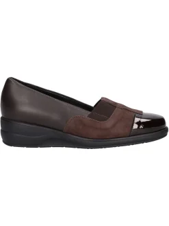 Mocassino con zeppa bassa Confort da donna testa di moro
