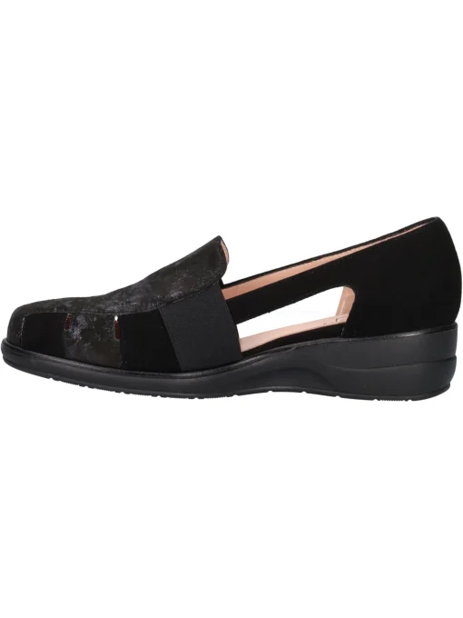 Mocassino con zeppa bassa Confort da donna nero