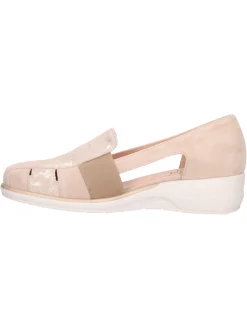 Mocassino con zeppa bassa Confort da donna beige