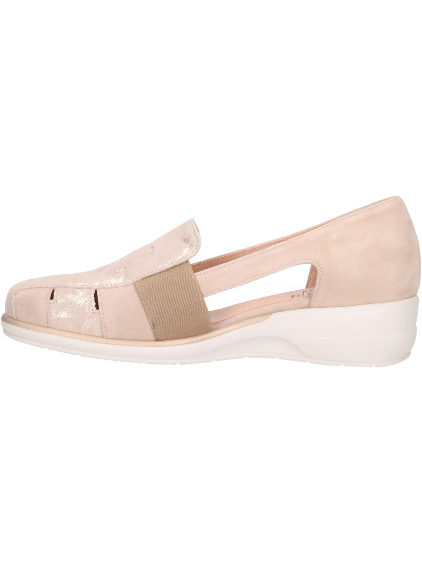 Mocassino con zeppa bassa Confort da donna beige