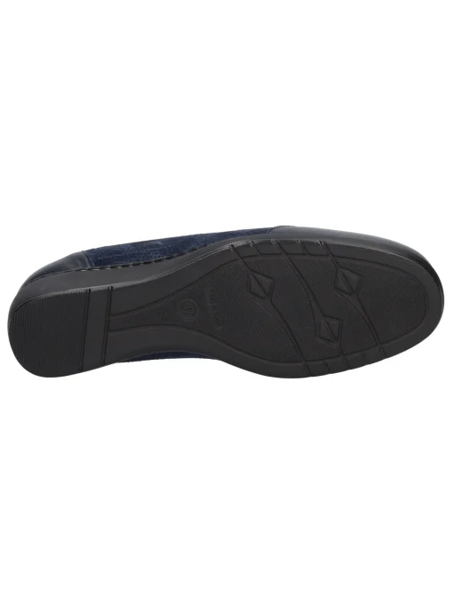 Mocassino con zeppa bassa Confort da donna blu