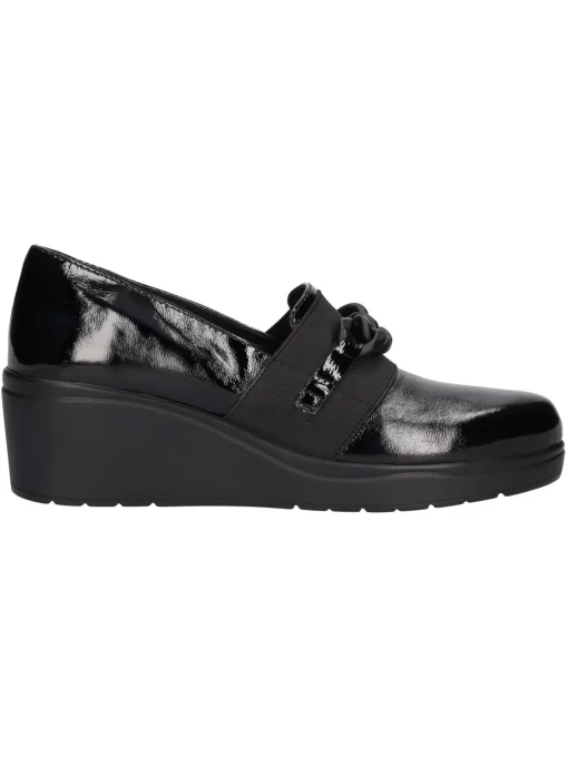 Mocassino con zeppa Melluso Walk da donna nero