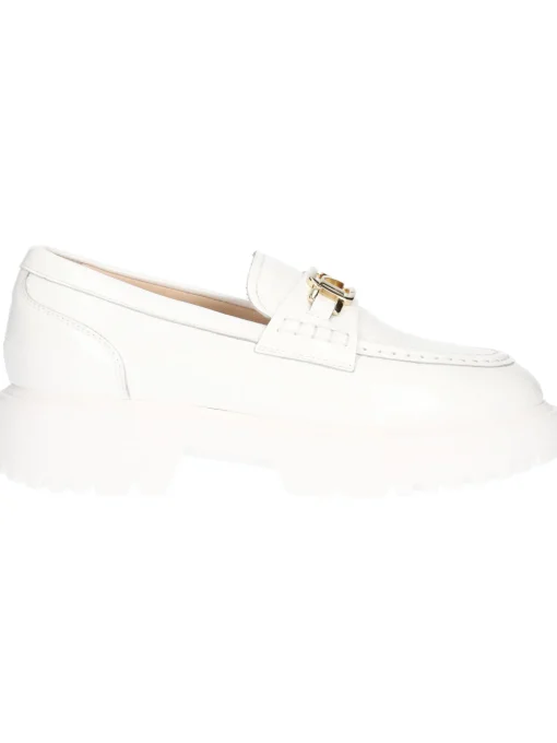 Mocassino platform Nero Giardini da donna bianco