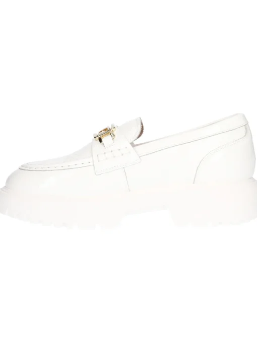 Mocassino platform Nero Giardini da donna bianco
