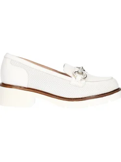 Mocassino tacco basso Confort da donna bianco