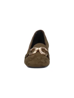 Mocassino tacco basso Liviana da donna verde