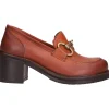 Mocassino tacco largo Barbara Brera da donna cuoio
